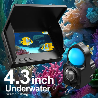 Portable Fish Depth Finder – Handheld 1080P 4.3 Inch LCD Fishing Camera with 120° Underwater View & Night Vision