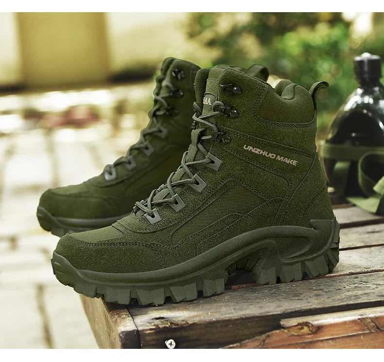 Men's Outdoor Hiking Boots - Desert Tactical Military Boots, Special Forces Anti-Slip & Warm Work Boots