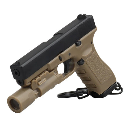 Tactical Mini Pistol Keychain - P320 G17 Gun Shape Detachable Key Ring Realistic Model Toy Decoration