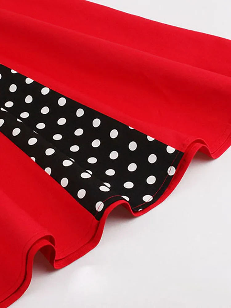 Women’s Vintage 50s/60s Polka Dot Swing Dress S–5XL – Sleeveless Summer Party Dress Elegant Casual Tunic Style