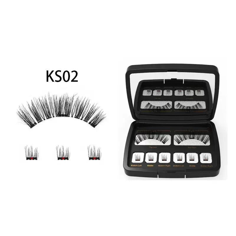 3 Magnetic Mink Eyelashes – Natural Long False Lashes with Applicator, High-Quality Extensions