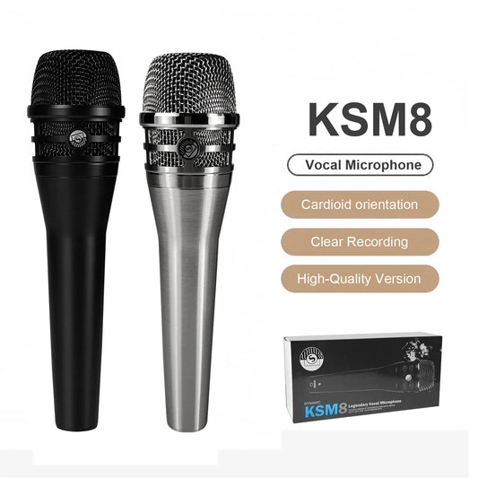 KSM8 Supercardioid Dynamic Vocal Microphone for Stage Performance, Professional Wired Microphone for Karaoke, Recording, and Singing
