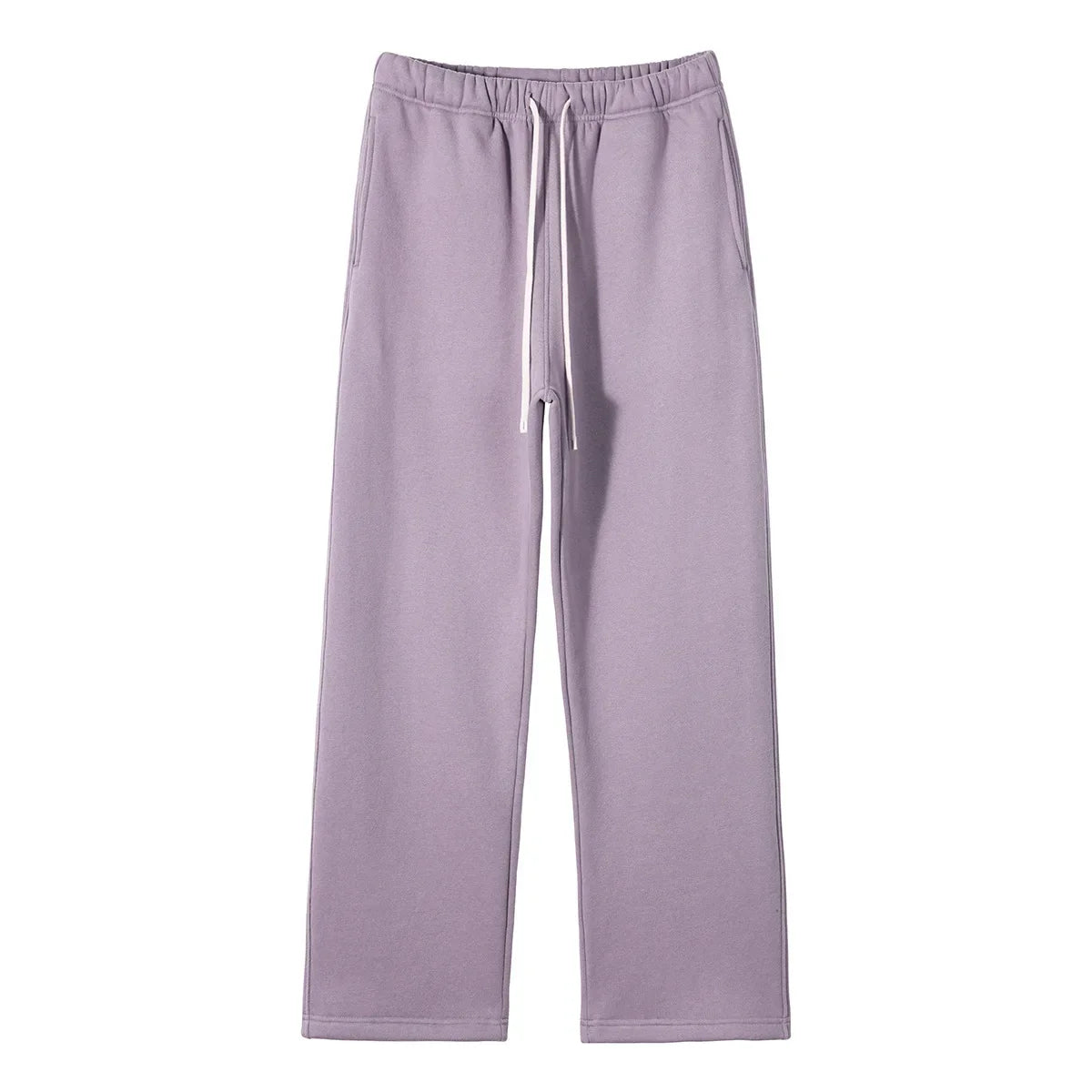 Straight-Lined Solid Color Cashmere Sweatpants – Soft Cozy Lounge Pants