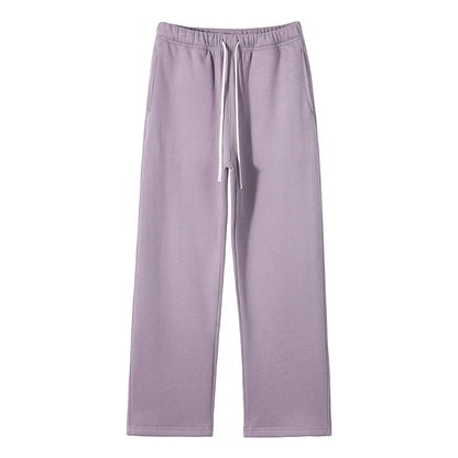 Straight-Lined Solid Color Cashmere Sweatpants – Soft Cozy Lounge Pants