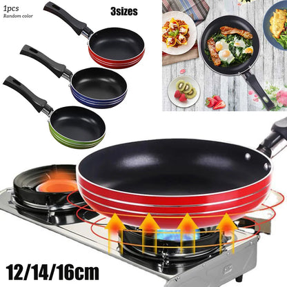 12/14/16cm Mini Non-Stick Frying Pan – Steel Saucepan for Kitchen Cooking, Random Colors