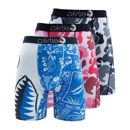 3-Piece Men’s Sexy Underwear – Printed Boxer Shorts, Plus Size Boxer Briefs XXXL Lingerie