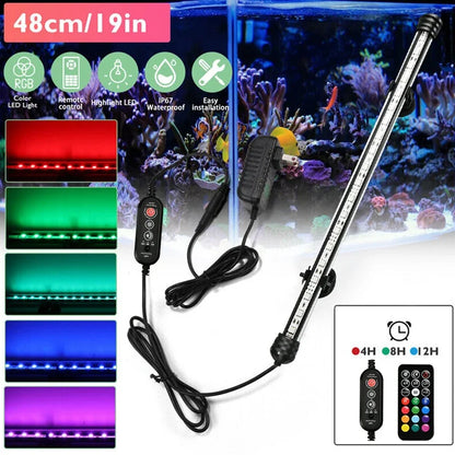 21 LED Aquarium Light with Remote Control - RGB Diving Lamp for Fish Tanks & Plant Growth - EU Plug