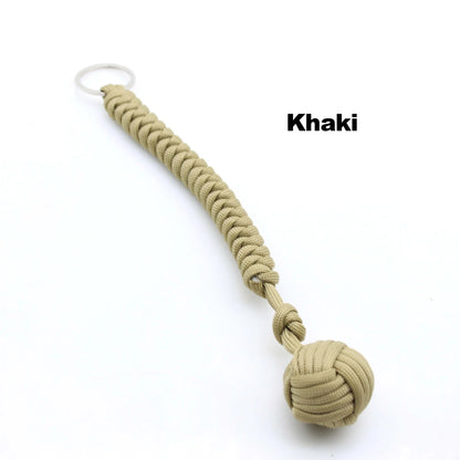 Black Monkey Fist Steel Ball – Outdoor Self-Defense Keychain for Survival & Personal Protection