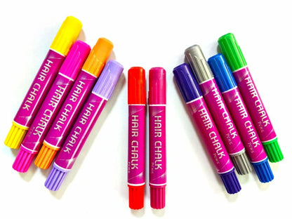 10-Piece Hair Chalk Pen Set – Temporary Washable Non-Toxic Hair Color for Festivals, Halloween & Parties