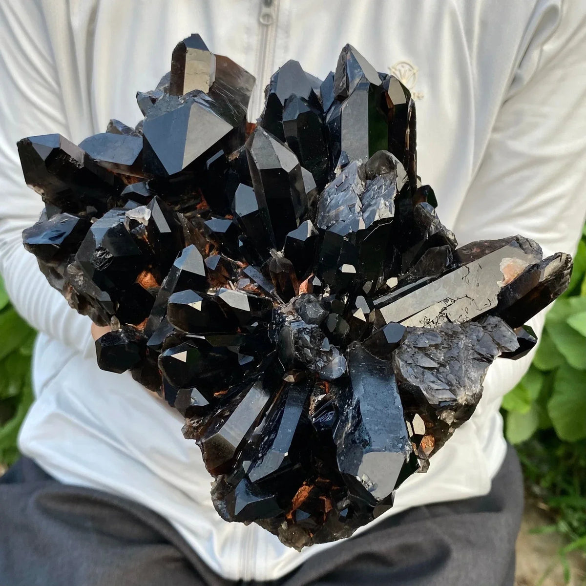 Natural Smoky Black Quartz Crystal Cluster - Large Mineral Specimen & Spiritual Energy Decor