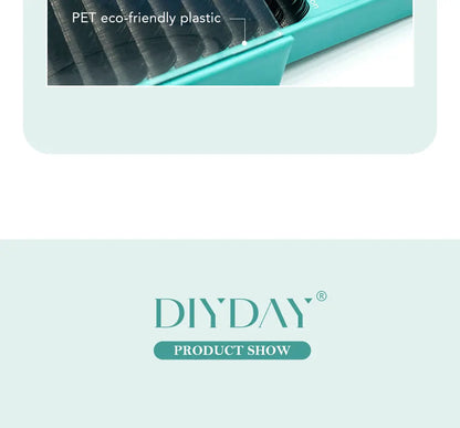 DIYDAY Flat Individual Lash Extensions – 0.15/0.20 Split Tips, Softer Ellipse Classic False Eyelashes Supplies