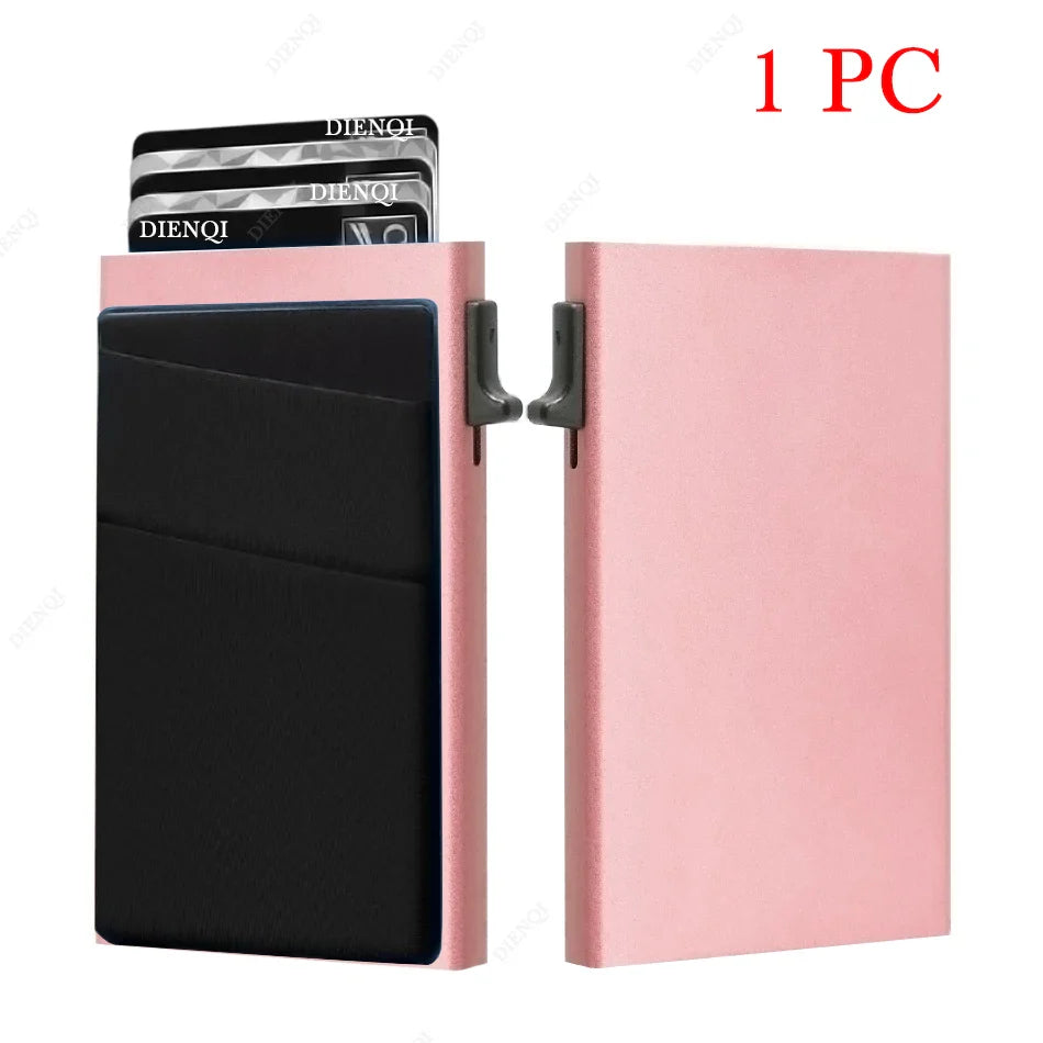 Anti-Theft RFID Aluminum Card Holder – Minimalist Smart Wallet Metal Case for Card Protection