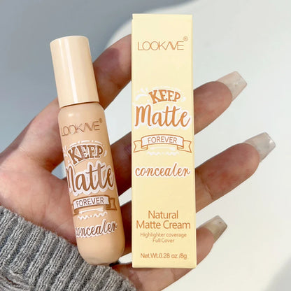 Waterproof Matte Liquid Concealer – Moisturizing Cream for Acne, Dark Circles, Face Contouring & Foundation Makeup