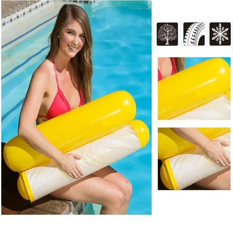 New Inflatable Water Hammock Recliner - Floating Swimming Mattress and Pool Party Lounge Bed