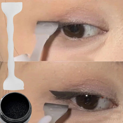 Waterproof Simple Eyeliner Stamp - Long-Lasting Double-Ended Lash Template with Ink, Black Eye Liner for Beginners