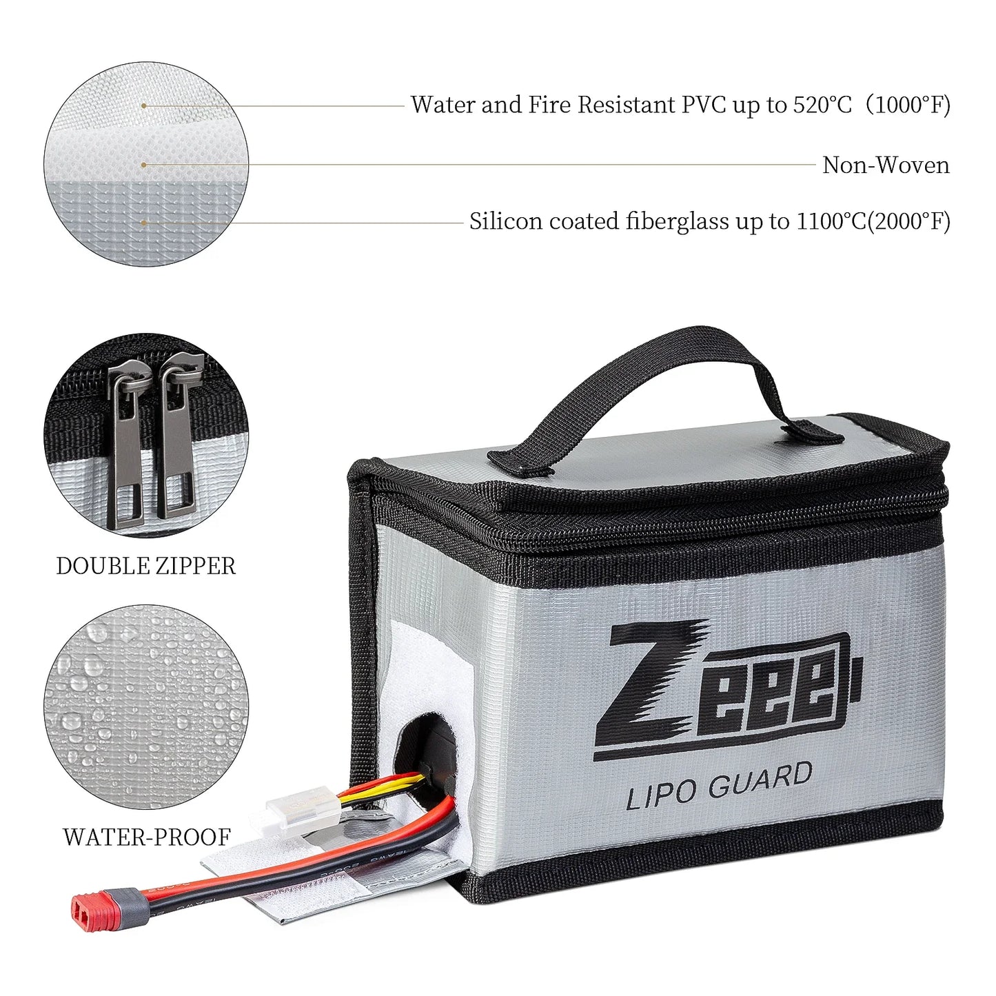 Zeee Lipo Battery Safety Bag – Fireproof & Explosion-Proof RC Car Storage (2 Sizes)