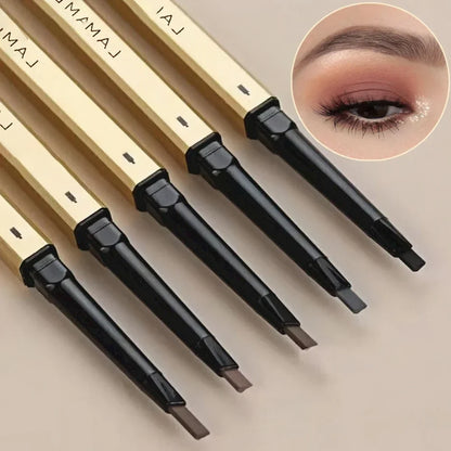 5-Color Double Head Eyebrow Pencil with Brush – Waterproof Sweatproof Eyebrow Gel Tattoo Stick