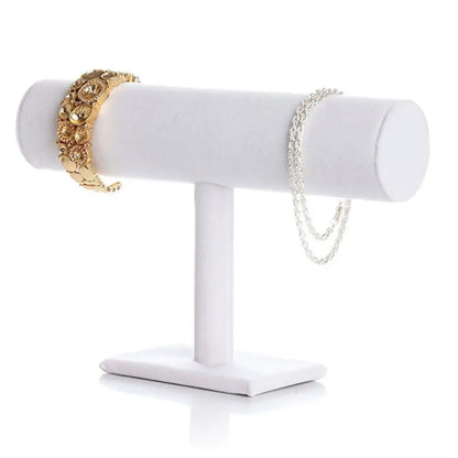 6-Color Upright Velvet Bracelet & Chain Watch Display Rack – Hard Jewelry Organizer Stand Holder