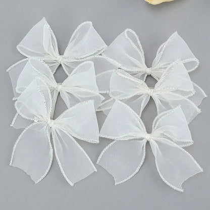 6Pcs White Lace Bow Hair Clips for Baby Girls – Lovely Bowknot Hairpins, Barrettes, Kids Hairgrips, Korean Headwear Accessories