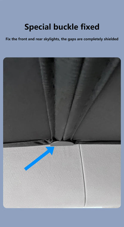 Split Sunshade for Tesla Model 3 (2017-2023) & Model Y – Front & Rear Sunroof Windshield Skylight Glass Roof Cooling Shade