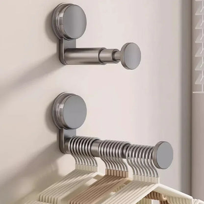 AOBT No-Drill Suction Cup Retractable Folding Hanger Rack — Adjustable-Length Wall & Door Storage