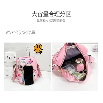 MINISO Disney 2024 Princess Series Crossbody Bag – "Frozen 2" Elsa & Sophia Cartoon Shoulder Bag, Girls Casual Fashion Handbag