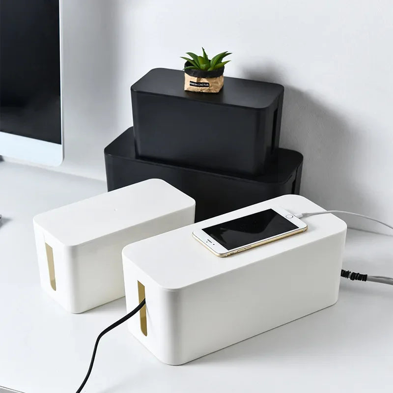 Cable Storage Box & Wire Organizer – Power Strip, Socket & Charger Management Case for Desk and Network Cables