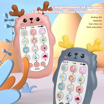 Baby Bilingual Telephone Teether Toy - Musical Voice Learning Phone for Infants
