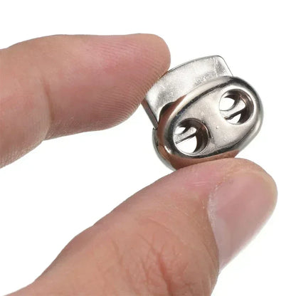 10PCS Twin Hole Metal Cord Lock Set – 4–5.5mm Drawstring Stoppers for Shoelaces & Sportswear Accessories