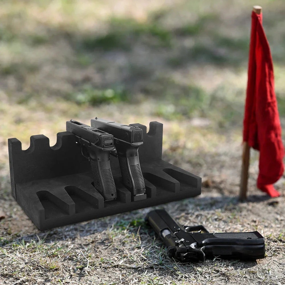 3/4/6 Slot Foam Gun Rack - Universal Pistol Holder for Glock, Handgun Display Stand & Gun Safe Organizer