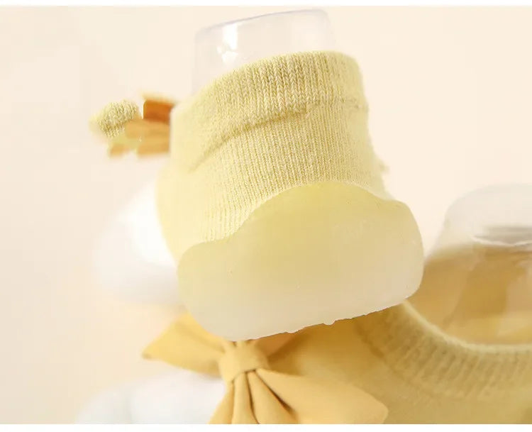 Newborn Baby Shoes — Embroidered Nonslip Socks & Soft Rubber Sole Booties for Boys & Girls