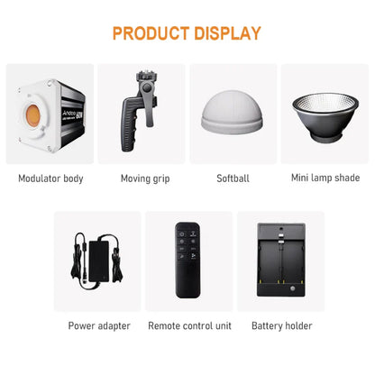 Andoer Tri-Color LED Video Light – 60W COB Photography Light (2800K-6800K) for Live Streaming, Home Studio & Commercial Photography