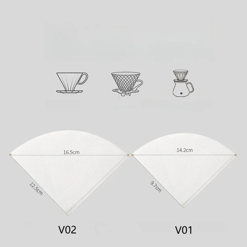 50/100pcs Disposable Cone Coffee Filter Paper – Easy Pour Over Drip Filters for Coffee Machines & Tea Brewing
