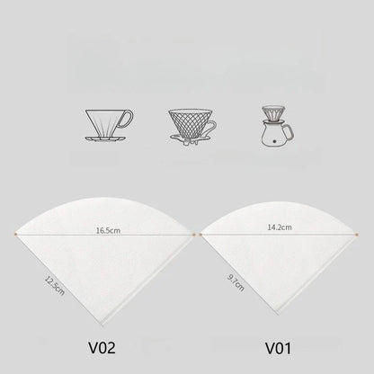 50/100pcs Disposable Cone Coffee Filter Paper – Easy Pour Over Drip Filters for Coffee Machines & Tea Brewing