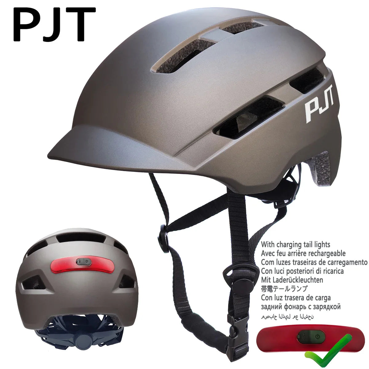 USB Rechargeable Cycling Helmet with Built-in Taillight – In-Mold MTB Mountain & Road Bike Safety Helmet for Sports Riding