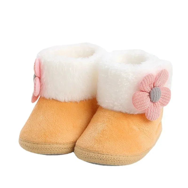Newborn Baby Pompom Booties - Soft Warm Anti-Slip Shoes for Infants and Toddlers