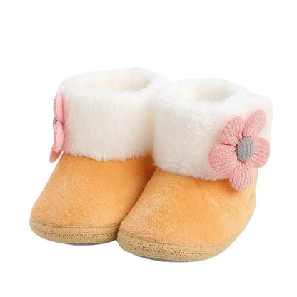 Newborn Baby Pompom Booties - Soft Warm Anti-Slip Shoes for Infants and Toddlers