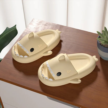Summer Home Women Shark Slippers: Anti-Skid EVA Solid Color Couple Parents Outdoor Indoor Funny Household Shoes