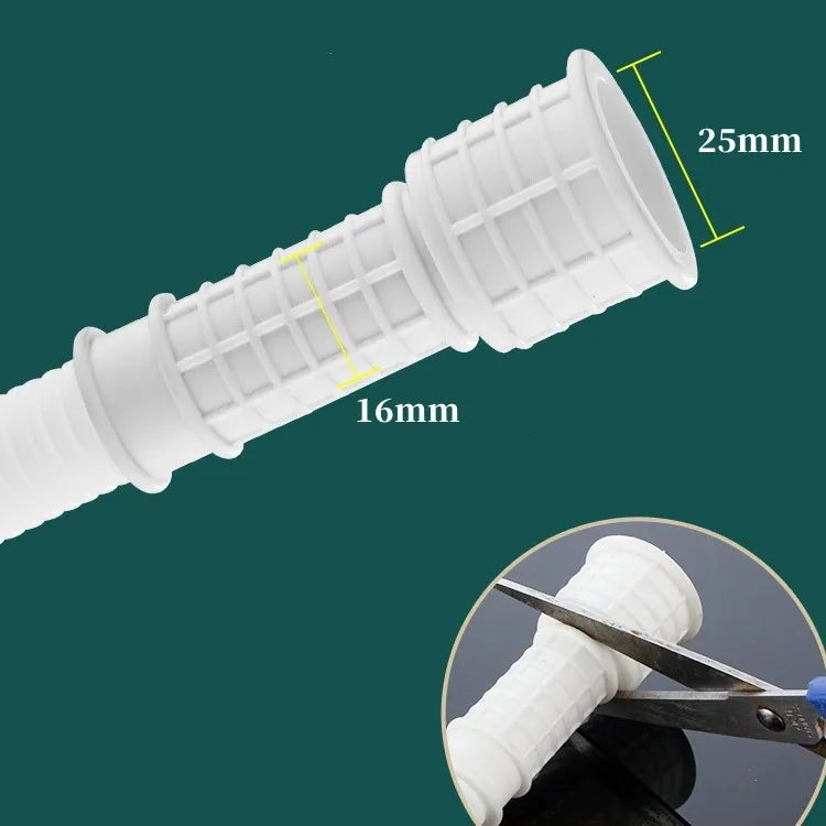 1–4M White Drain Hose Pipe — Extension Tube for Air Conditioner, Washing Machine & Kitchen Faucet