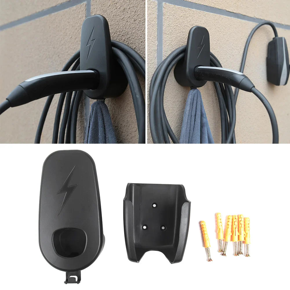 Vehicle Charger Control Holder with Chassis Bracket - Wall Stand for Tesla Model 3/Y, Charger Cable Organizer