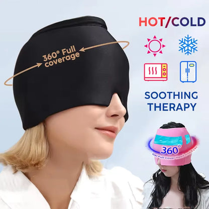 Gel Sleep Mask for Migraine & Headache Relief – Hot & Cold Therapy Eye Mask, Comfortable Shade Cover for Men & Women