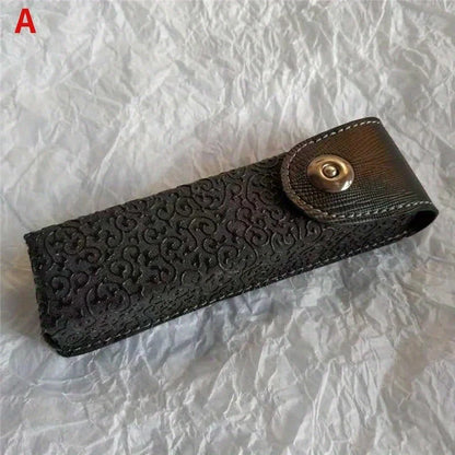 Classic Leather Eyeglasses Case – Elegant Hard Glasses Box for Men & Women, Suitable for Slim & Narrow Frames