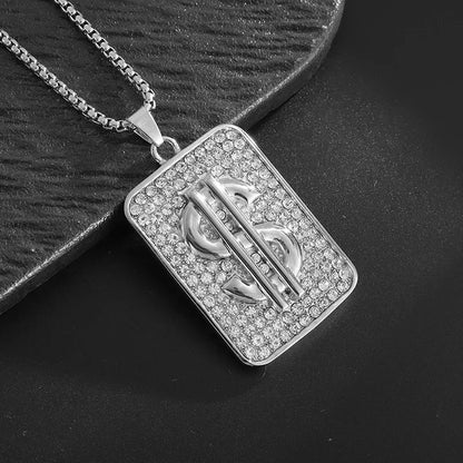 Stainless Steel $100 Bill Pendant Necklace for Men & Women – Fashion Lucky Wealth Jewelry Gift Necklace