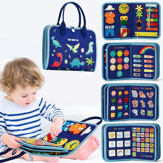 Montessori Toddler Busy Board – Educational Travel Toy for Motor Skills & Baby Learning, Perfect Christmas Gift
