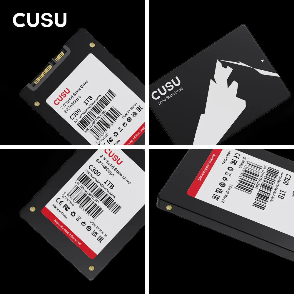 CUSU 2.5" SATA SSD – 128GB/256GB/512GB/1TB/2TB Solid State Drive for Laptop & PC