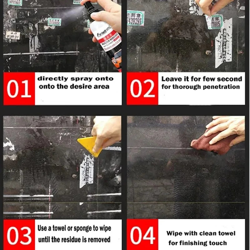 Sticky Residue Remover Spray — Car Window Film Adhesive & Sticker Glue Cleaner