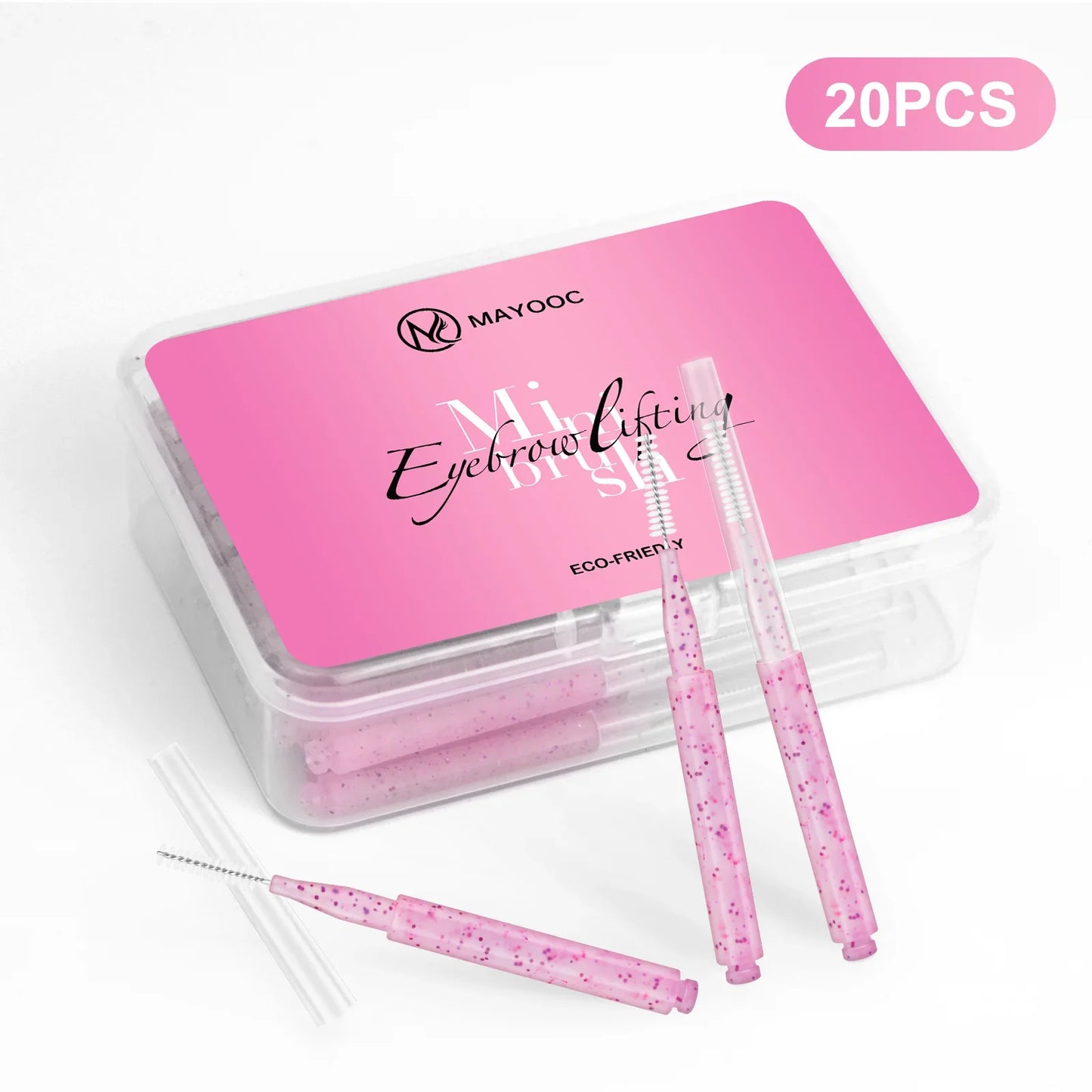 MAYOOC Mini Eyebrow Brush – Disposable Brow Lifting & Perm Brushes, Bendable Micro Eyelash Applicators Tools