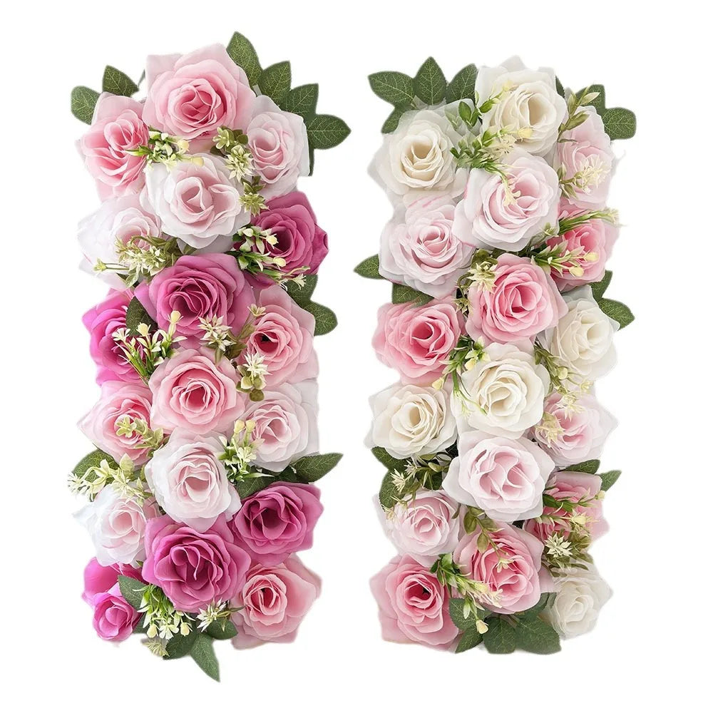 50cm Artificial Rose Flower Garland - Wedding Wall Backdrop, Party Decor & Photo Props