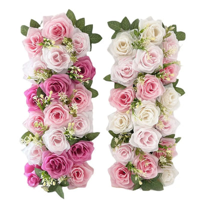 50cm Artificial Rose Flower Garland - Wedding Wall Backdrop, Party Decor & Photo Props