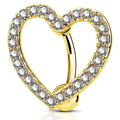 Stainless Steel CZ Belly Button Piercing – Heart & Butterfly Navel Barbell Jewelry for Women Sexy Navel Ring